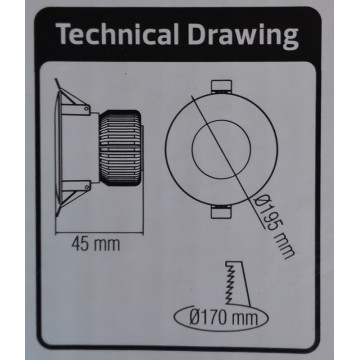 LED rozetna 20W 6400K VANESSA-20 bela