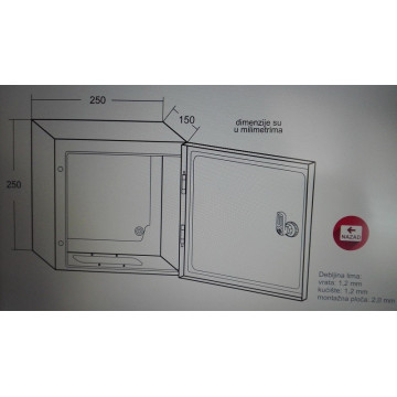 Razvodni orman METAL ME-O 250 x 250 x 150mm IP66