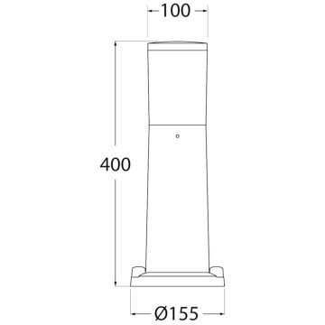 Baštenska stubna lampa AMELIA 400 1xE27 IP55 crna