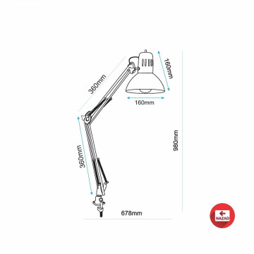 Stona radna lampa M1070 srebrna