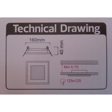 LED panel ugradni 12W MARIA-12 HL685LG 4200K stakleni