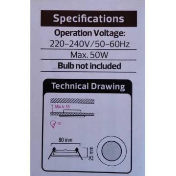 Rozetna metalna - ugradna lampa MENEKSE HL752 hrom