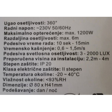 Senzor pokreta M275-1 IP20 beli