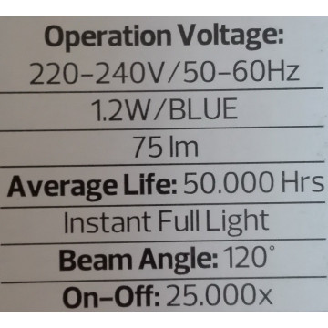 Spoljna LED lampa za ugradnju u beton HL940L SAFIR plava svetlost