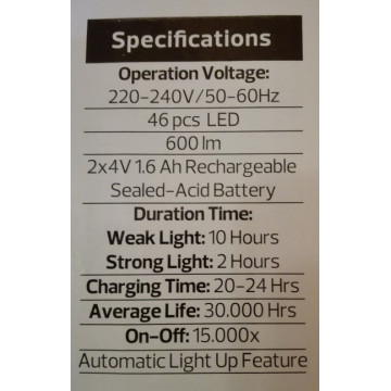 Panik lampa LED 23W MESSI-23 dimabilna