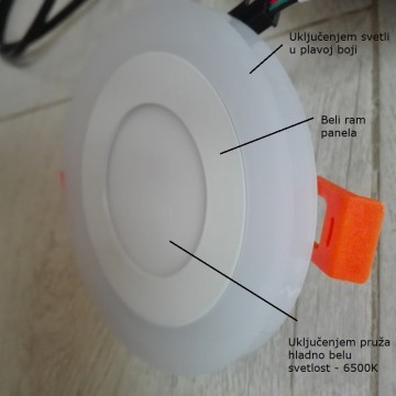 LED panel ugradni okrugli M3UO-D 3+3W plava+6500K