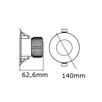 LED rozetna - ugradna lampa LUCIA 25W 6400K bela