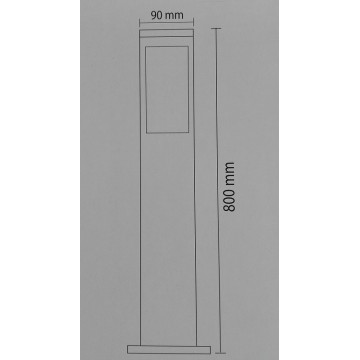 Baštenska stubna lampa 80 cm KAVAK/SQ-5 crna