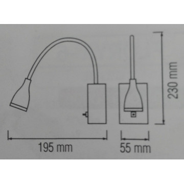 Zidna LED lampa HL003L SAKA 3W 3000K sa prekidačem bela