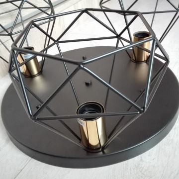 Luster plafonjera vintage CAGE-3P metalna crna