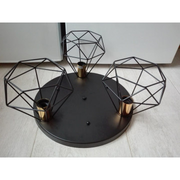 Luster plafonjera vintage CAGE-3P metalna crna
