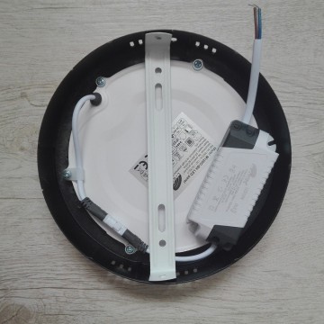 LED nadgradni panel M12NO-BK 12W 6500K