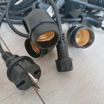 Baštenski svetlosni niz CARNAVAL-1 10m 10xE27 crni