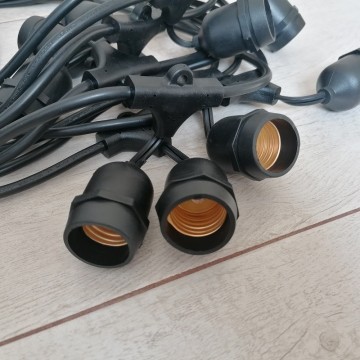 Baštenski svetlosni niz CARNAVAL-1 10m 10xE27 crni