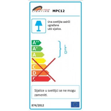 LED panel 12W okrugli MPC12 6500K stakleni