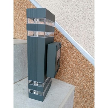 Baštenska zidna lampa 2xGU10 M035 II antracit siva