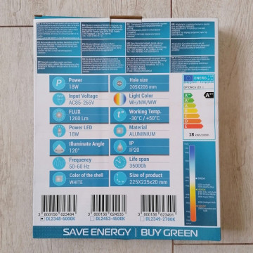LED panel ugradni DL2348 18W 6000K