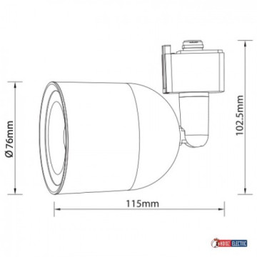 LED šinski reflektor 10W ARIZONA-10 4200K crni
