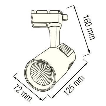 LED šinski reflektor 20W 4200K VARNA-20 beli