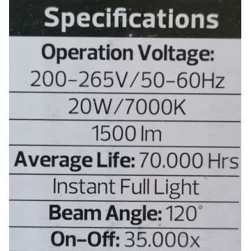 Ugradni LED panel 20W 7000K ALEXA-20