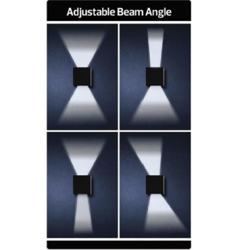 Baštenska zidna LED lampa SEKOYA 4W 4200K crna - podesiv ugao osvetljenja