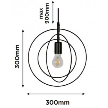 Visilica vintage RONDOLO-1V metalna crna