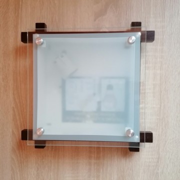 Drvena plafonjera 31cmx31cm 1xE27 233 tamno drvo