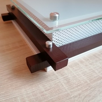 Drvena plafonjera 31cmx31cm 1xE27 233 tamno drvo