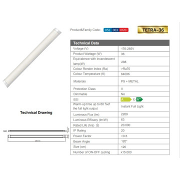 LED strela Tetra-36 36w 6400K Horoz