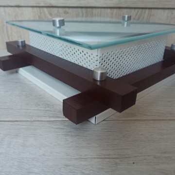 Plafonjera/zidna lampa 23cmx23cm 1xE27 233M tamno drvo