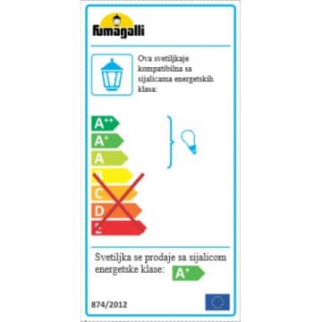 Baštenska spoljna lampa Fumagalli 1xE27 GERMANA IP66 siva