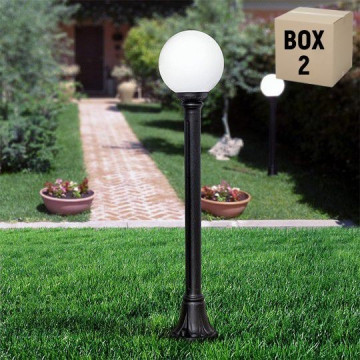 MIZAR/G250 crna stubna lampa 1xE27 IP55 - 2 kom.