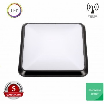 Led plafonjera kvadratna sa microwave senzorom pokreta M271-B crna 12W 6000K