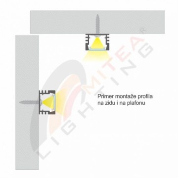Aluminijumski nadgradni profil M505 2000x17.4x12.1mm