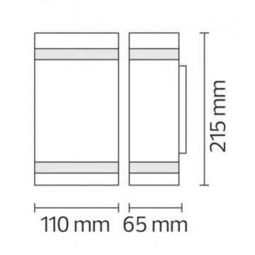 Baštenska zidna lampa 2xGU10 REGNUM-4 crna