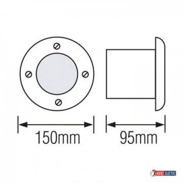 Spoljna LED lampa za ugradnju u beton 9W 4000K AZUR-9  IP67