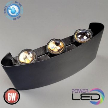 Baštenska zidna LED lampa 6W 4200K PROTON-6 crna