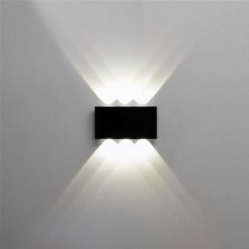 Baštenska zidna LED lampa 6W 4200K PROTON-6 crna