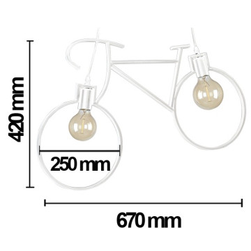 Visilica dužine 67cm 2xE27 BIKE bela