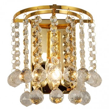 Zidna lampa 1xE14 RINGO-1L zlatna + akrilni kristal