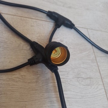 Baštenski svetlosni niz 10m 10xE27 CIRKO-10 crni