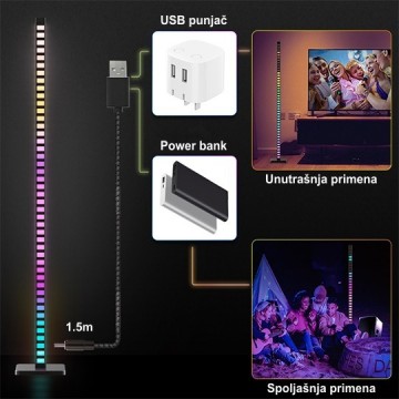 M69-B RGB+IC podna lampa crna 10W LED sa daljinskim