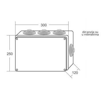 ME-K300x250x120mm razvodna kutija sa gumenom zaptivkom IP65
