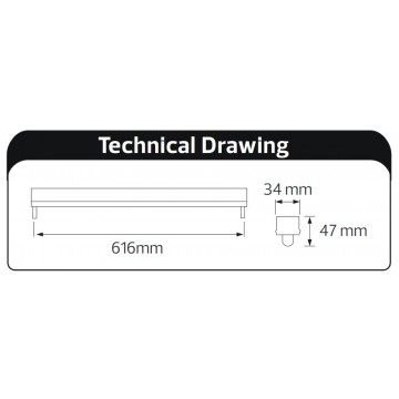 Armatura TUBOFIX-60D 2xT8 za DOUBLE END LED cevi 60cm