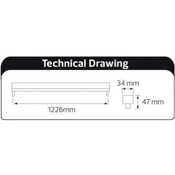 Armatura TUBOFIX-120 1xT8 za DOUBLE END LED cev 120cm