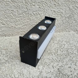 Baštenska zidna LED lampa 12W 4200K TWIST-12 crna