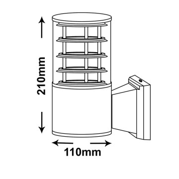 Baštenska zidna lampa 1xE27 ENEA-1 crna