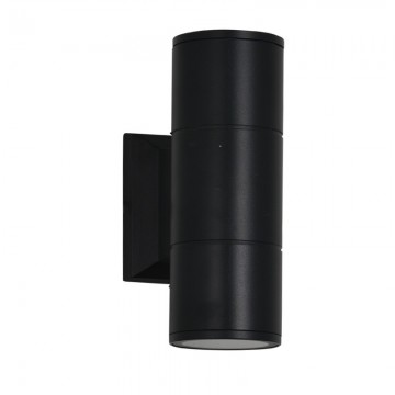 Baštenska zidna lampa LUX 2xGU10 crna