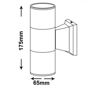 Baštenska zidna lampa LUX 2xGU10 crna