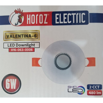 LED rozetna 6W VALENTINA-6 2CCT 3000K/6400K bela